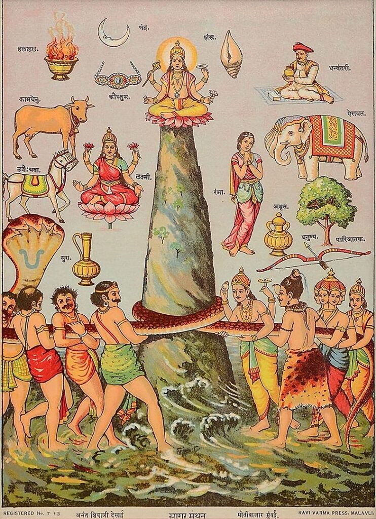 goddess lakshmi wealth and prosperity samudra manthan churning milk ocean